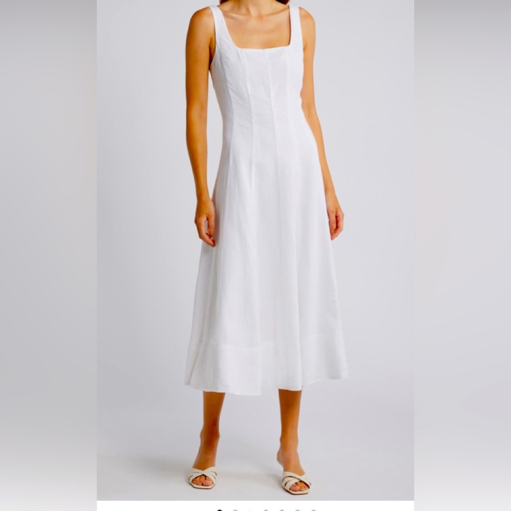 Women’s Lilly Pulitzer Calina White Midi Linen Dress sz 14